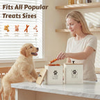 Perfnique airtight pet treat canister with bamboo lid