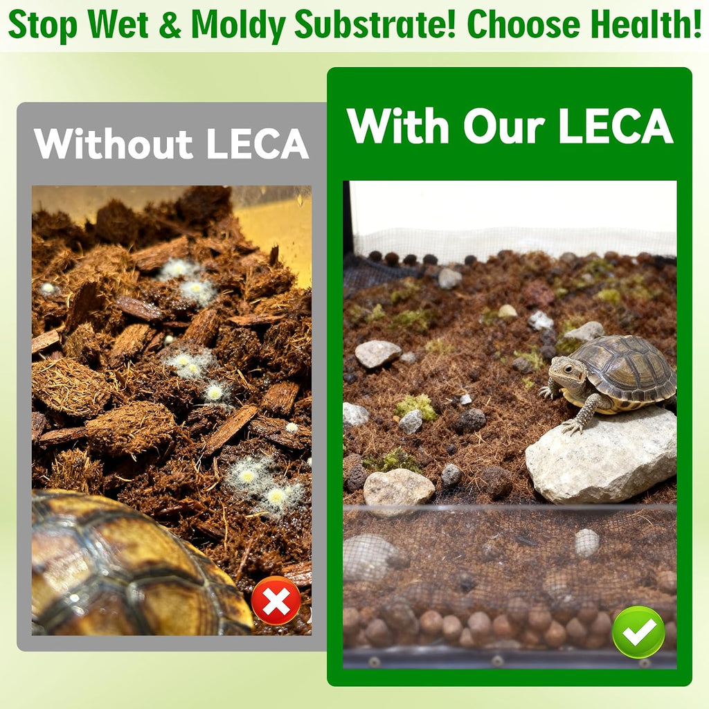 Low dust natural clay bedding pellets designed for maintaining humidity in reptile habitats.