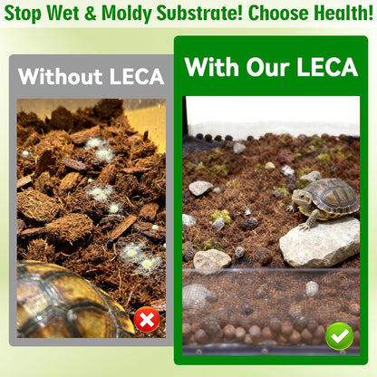 Low dust natural clay bedding pellets designed for maintaining humidity in reptile habitats.