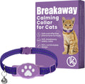 Kitty Kompass Breakaway Calming Collar Plus front view of the purple feline anxiety relief collar.