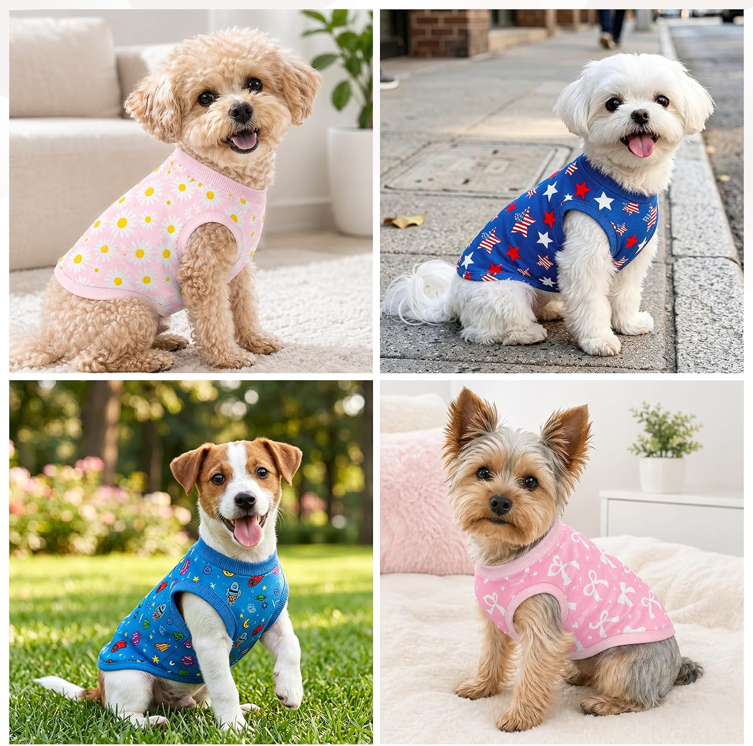 Folded patriotic Independence Day dog outfit for easy storage