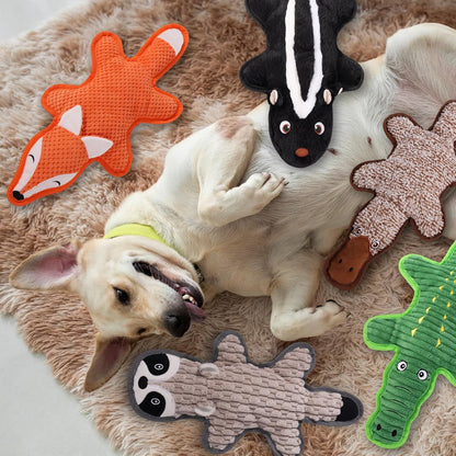 Tough mesh lined plush animal toys for destructive chewers boredom relief