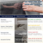 Application guide showing peel and stick furniture protector