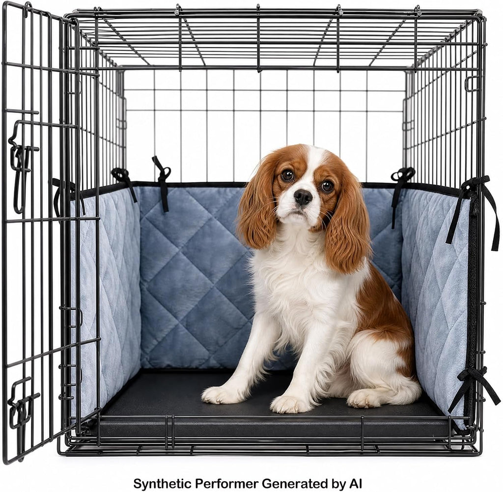 Internal view of the cushioned protective padding of the dog crate liner