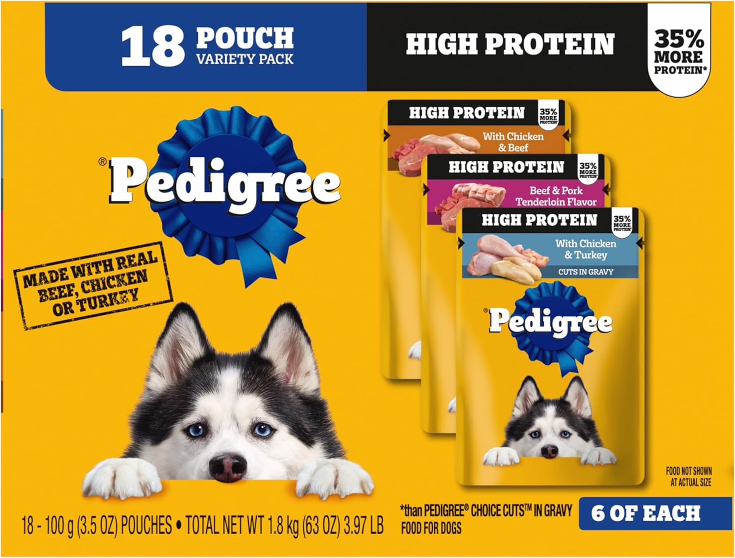 Pedigree High Protein Dog Food, Adult Wet Dog Food Pouches, Variety Pack, 3.5 oz. Pouches, 30 Count - Image 13