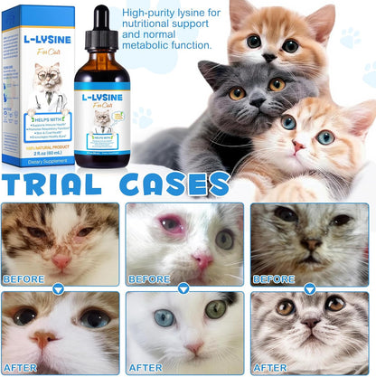 Onznoz feline upper respiratory support drops showing clear dosage guidelines for cats and kittens.