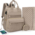 CandyHome diaper bag backpack front view in khaki