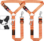 Removable Dog Seat Belt Harness for Car, 3 in 1 Pet Dog Car Seatbelt Leash, Retractable Restraint Secures to Vehicle Headrest & Adjustable Reflective Bungee Dog Seatbelt Tether, Blue and Black - Image 10