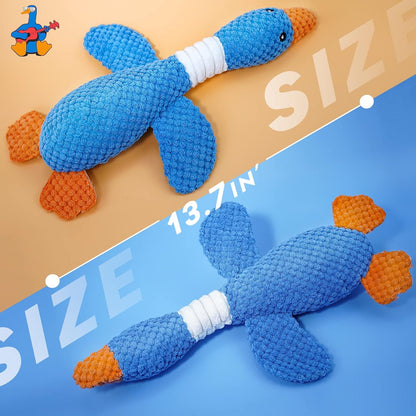 Vitscan Upgraded Goose Indestructible Dog Toys for Aggressive Chewers Small Medium Large Breed, Crinkle Squeaky Plush Dog Puppy Chew Toys for Teething, Duck Puppy Toys - Image 9