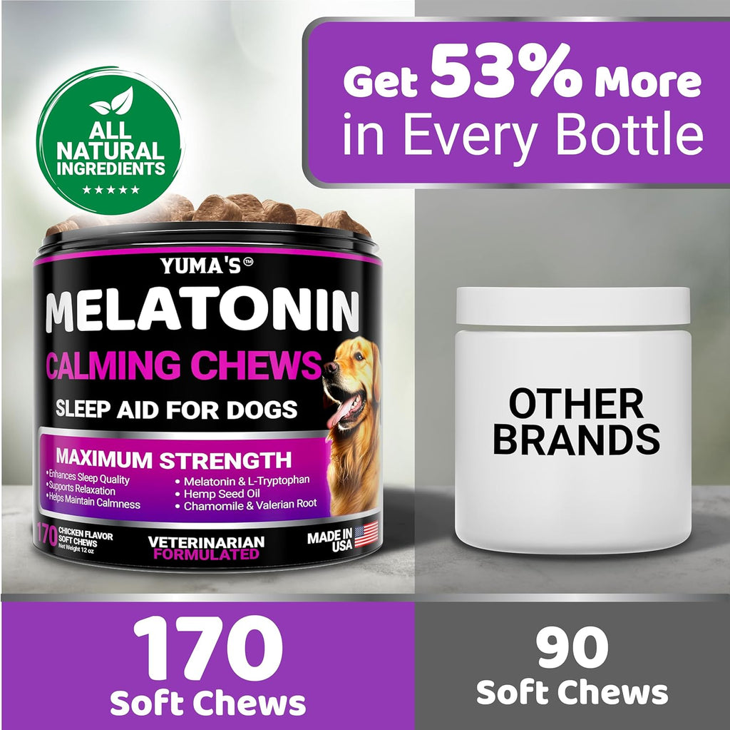 Chicken-flavored calming chews for small and large dogs
