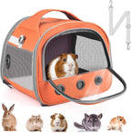 Bissap Bearded Dragon Travel Carrier, Portable Guinea Pig Carrier Bag Tortoise Carrier Pouch for Bunny Hamster Chinchilla Hedgehog Lizard Bird Outgoing Reptile Travel Carrying Case - Grey - Image 8