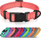 Joytale Dog Collars for Small Dogs, Feather-Light Double-Sided Reflective Nylon Collar for Night Safety, Adjustable Quick-Release for Growing Puppies, Hotpink, S (5/8" Width) - Image 11