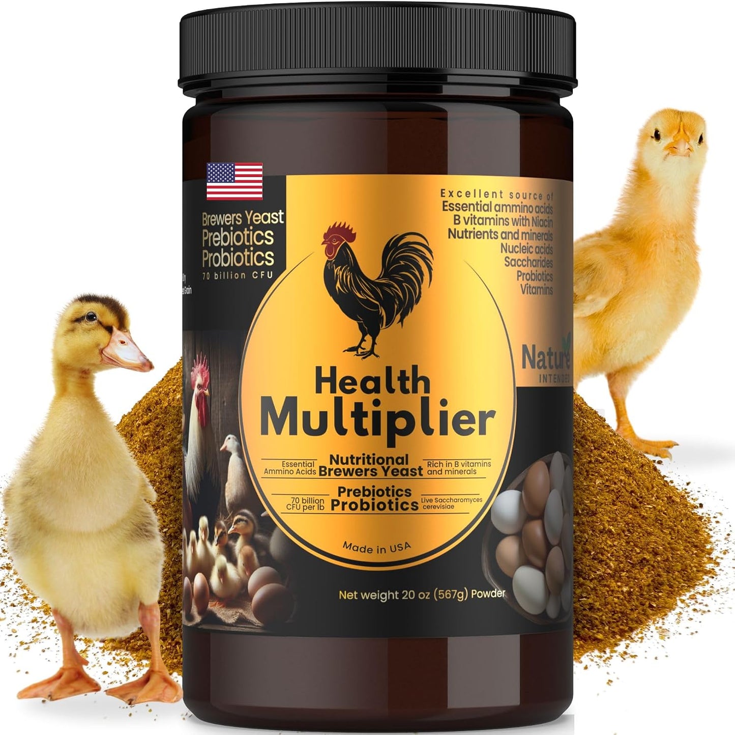 Brewer's Yeast + Probiotics + Niacin + Vitamins Supplement for Ducks, Chickens and Poultry. (Molt Recovery, Severe Stress, Egg Quality and Development) 10-Ounce Resealable Foil-Lined Pouch - Image 11