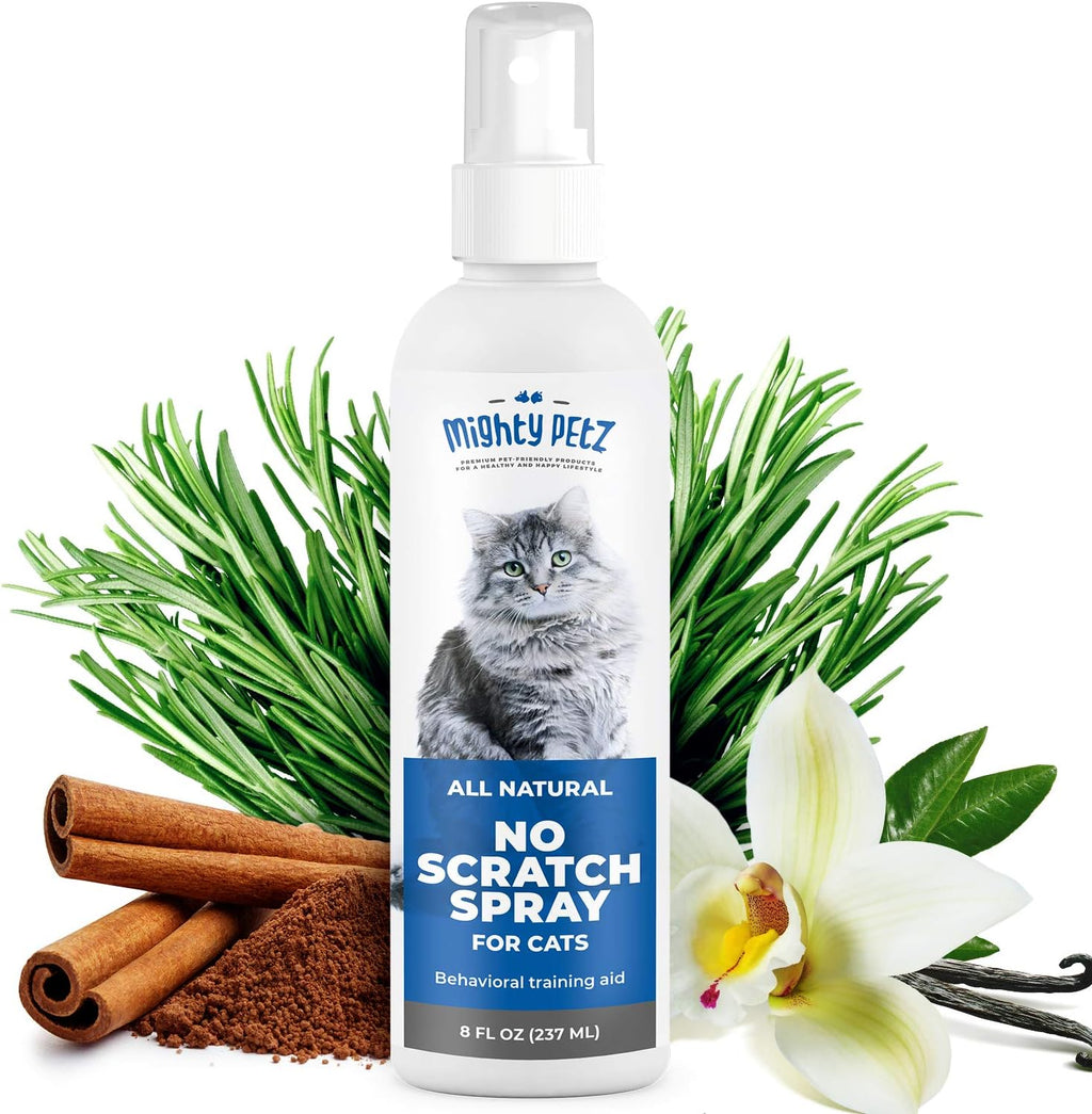 Mighty Petz cat deterrent spray front view bottle packaging