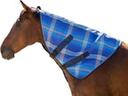 Kensington horse neck cover showing deluxe black plaid mesh pattern