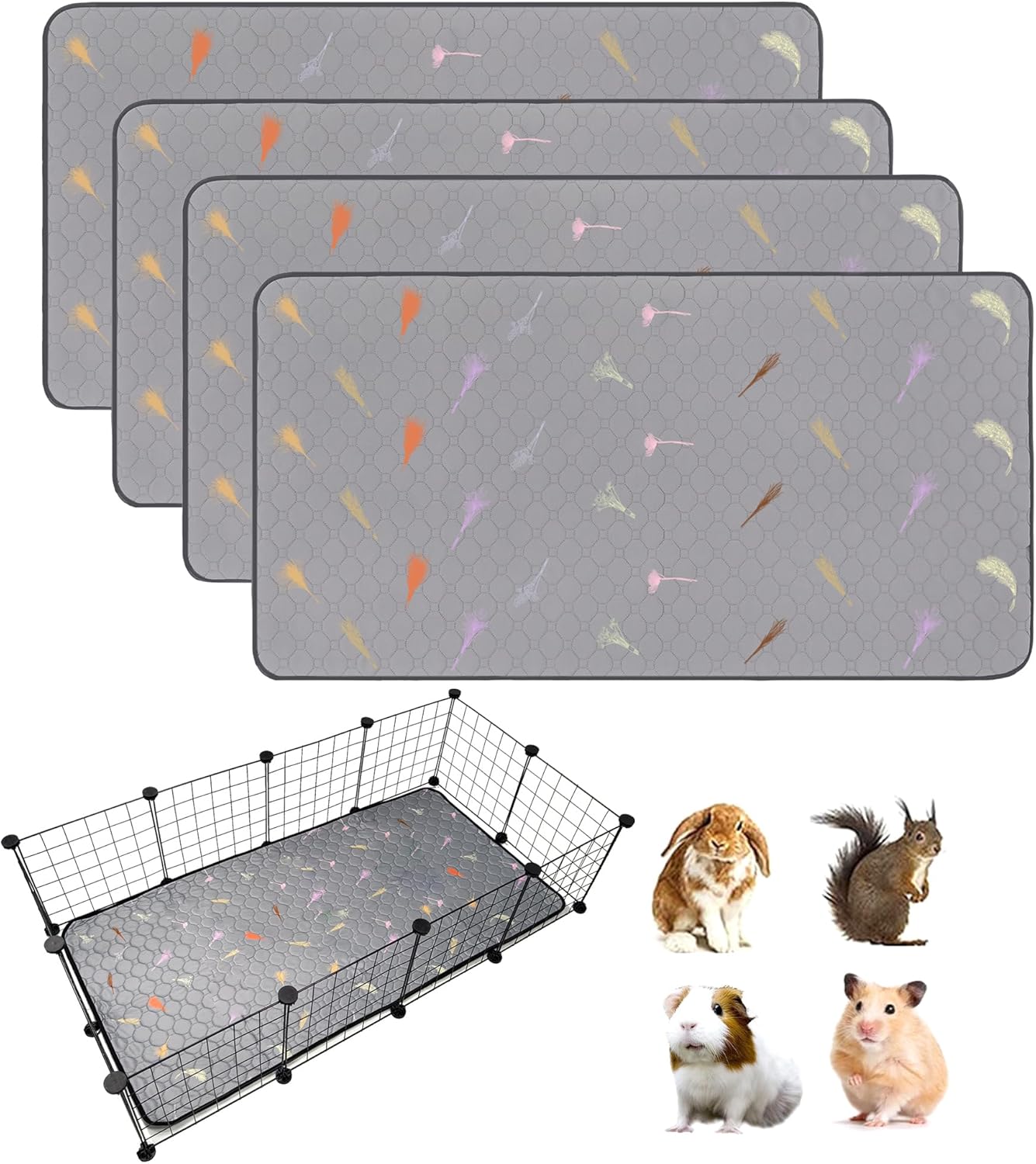 2Pcs Guinea Pig Cage Liners,Guinea Pig Fleece Cage Liners24''X48'' Super Absorbent Washable Pee Pads Reusable for Rabbit Hamster Chinchilla - Image 10