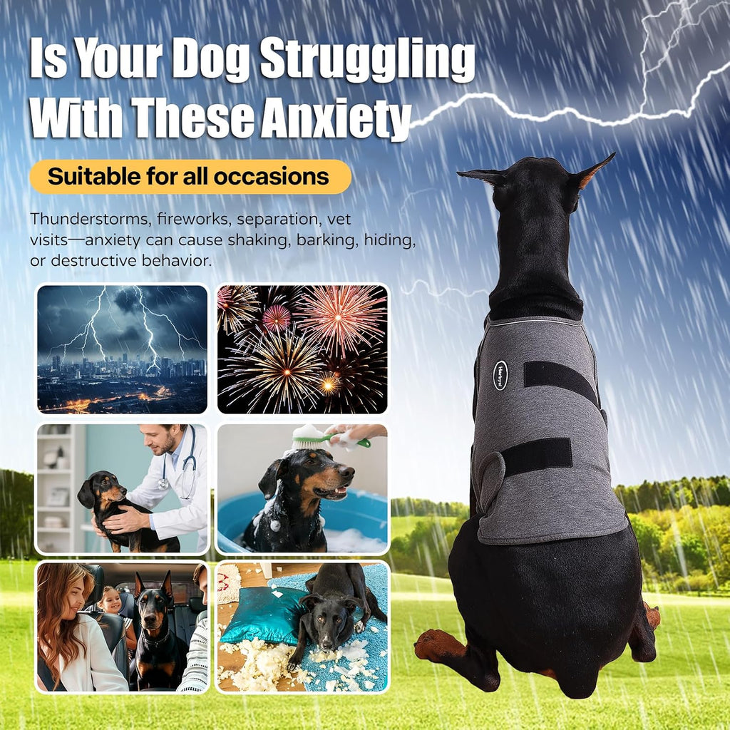 Harbyel anxiety wrap on a medium sized dog