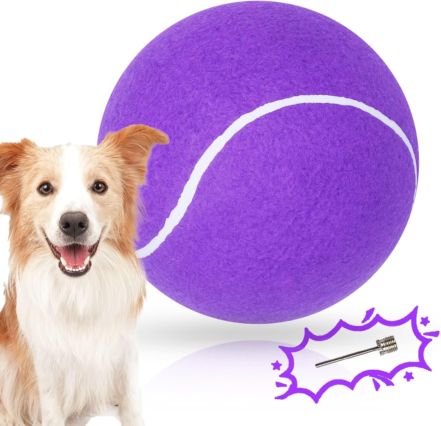 Banfeng Big Tennis Ball for Dogs, Giant Dog Tennis Ball Toy Large Outdoor Sports Gift for Small Medium Large Dog (Yellow, 9.5 inch) - Image 11
