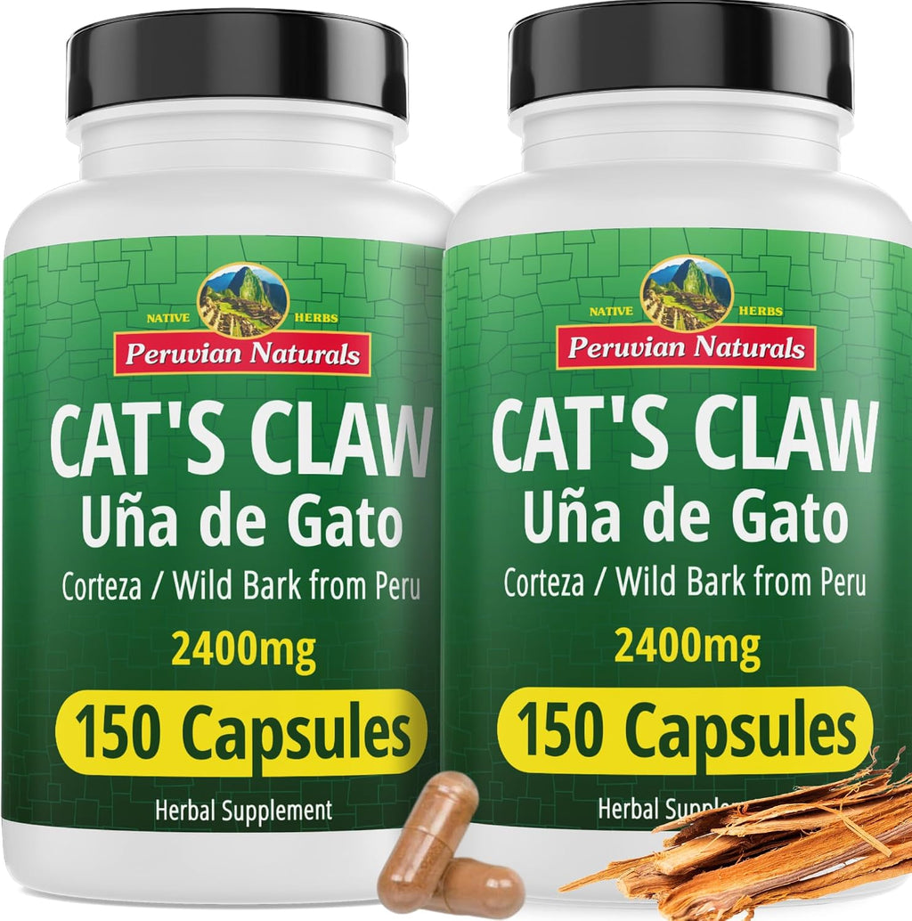 Complete packaging overview of Peruvian Naturals Cat's Claw herbal supplement
