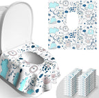 Peyazoco disposable toilet seat covers twenty pack front packaging view featuring animal patterns.