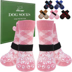 EXPAWLORER Dog Socks for Summer Hot Pavement to Prevent Licking Paws, Anti Slip Doggie Booties Grippy Shoes for Hardwood Floors, Boots & Paw Protectors for Small Medium Large Senior Dogs Khaki M - Image 12