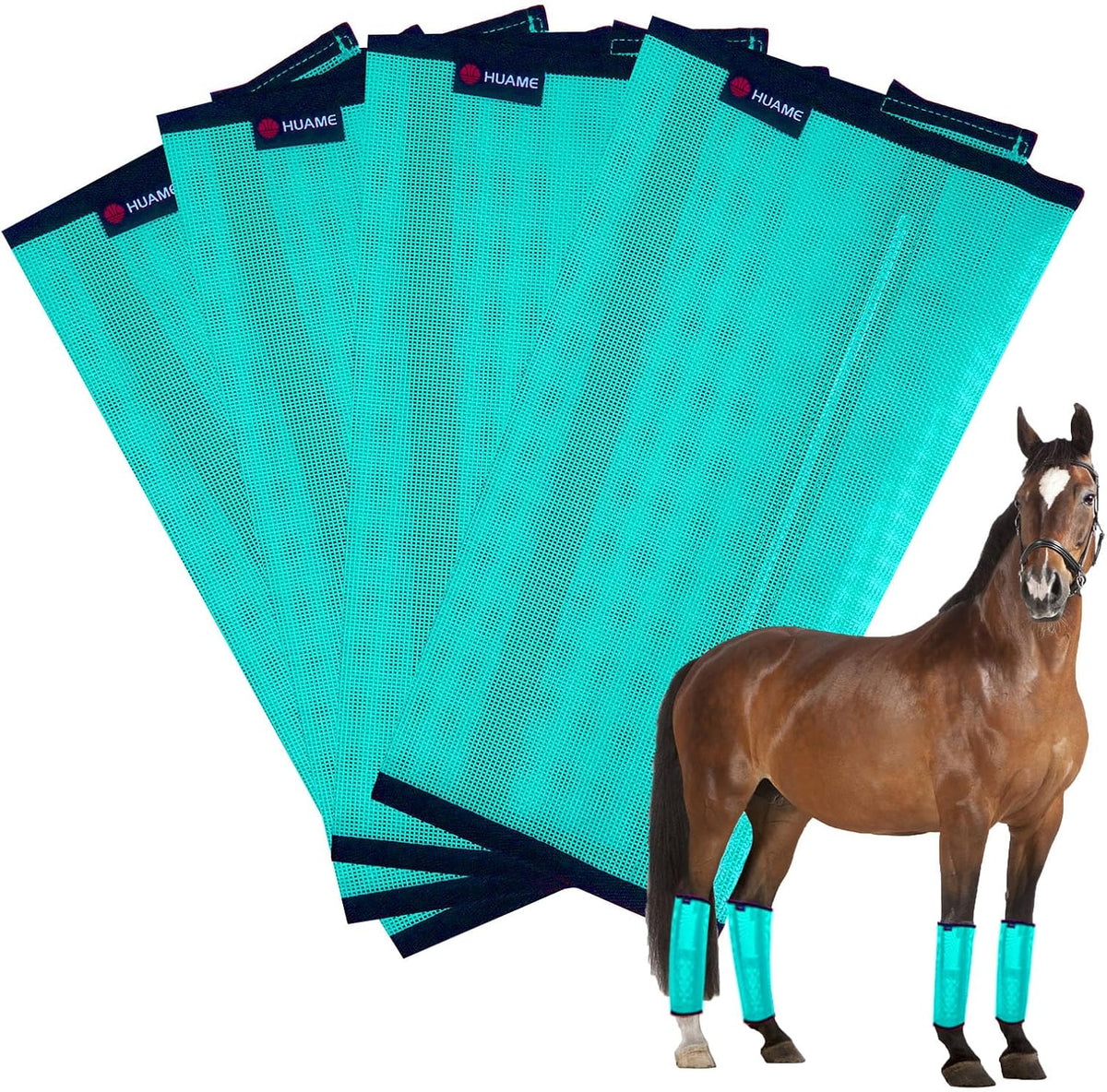 Horse Fly Boots, Breathable Mesh Protection Set of 4, Comfortable Horse Leggings, Breathable Mesh Design, Equine Supplies for Reduce Stomping, Hoof Damage & Leg Fatigue (Purple, Large) - Image 10
