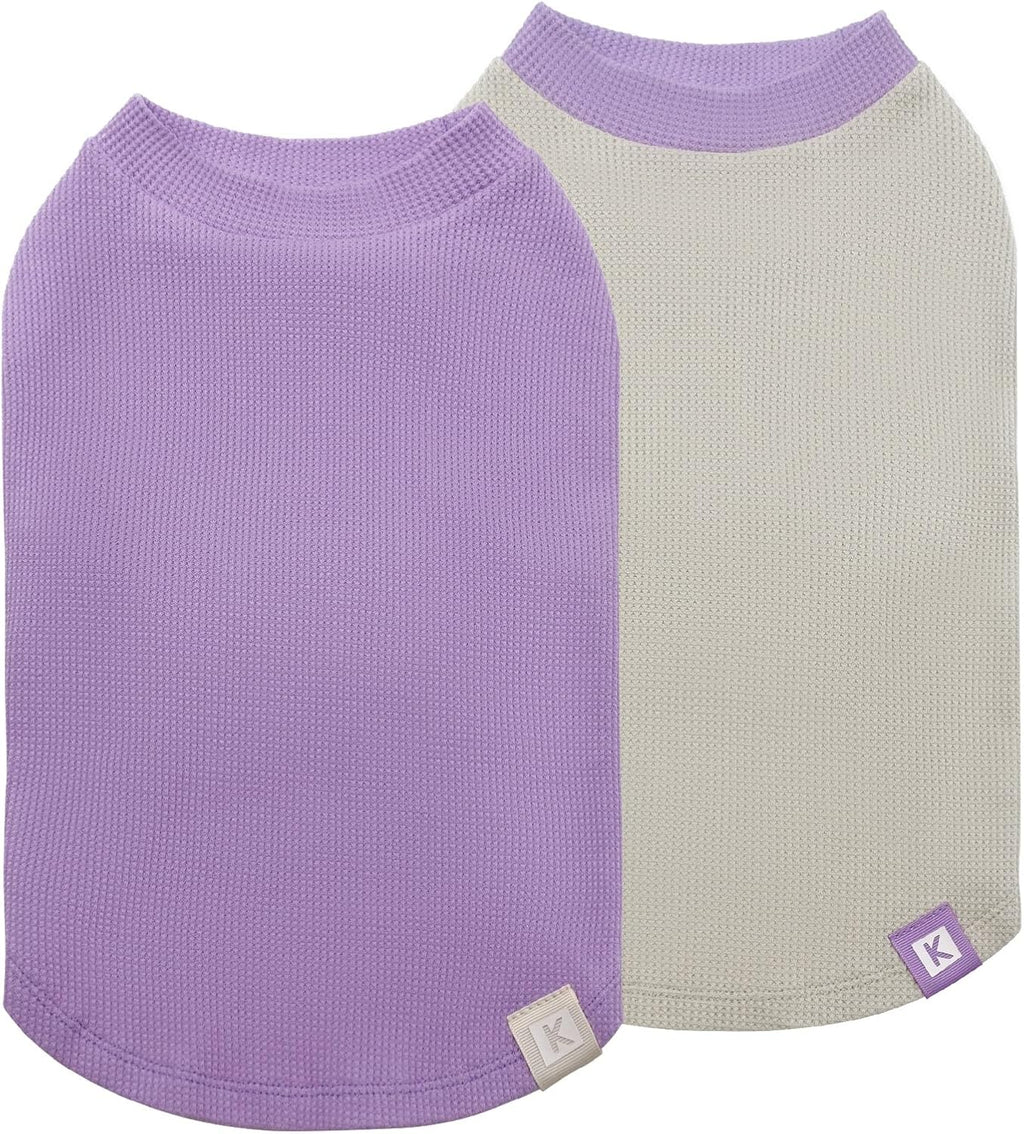 KYEESE 2Pack Waffle Dog Shirts, Lightweight Sleeveless Dog T Shirts for Small Dogs Boy Girl, Breathable Pet Vest Comfortable Tank Top Soft Dogs Clothes for Daily Wear, Green+Striped, M - Image 12