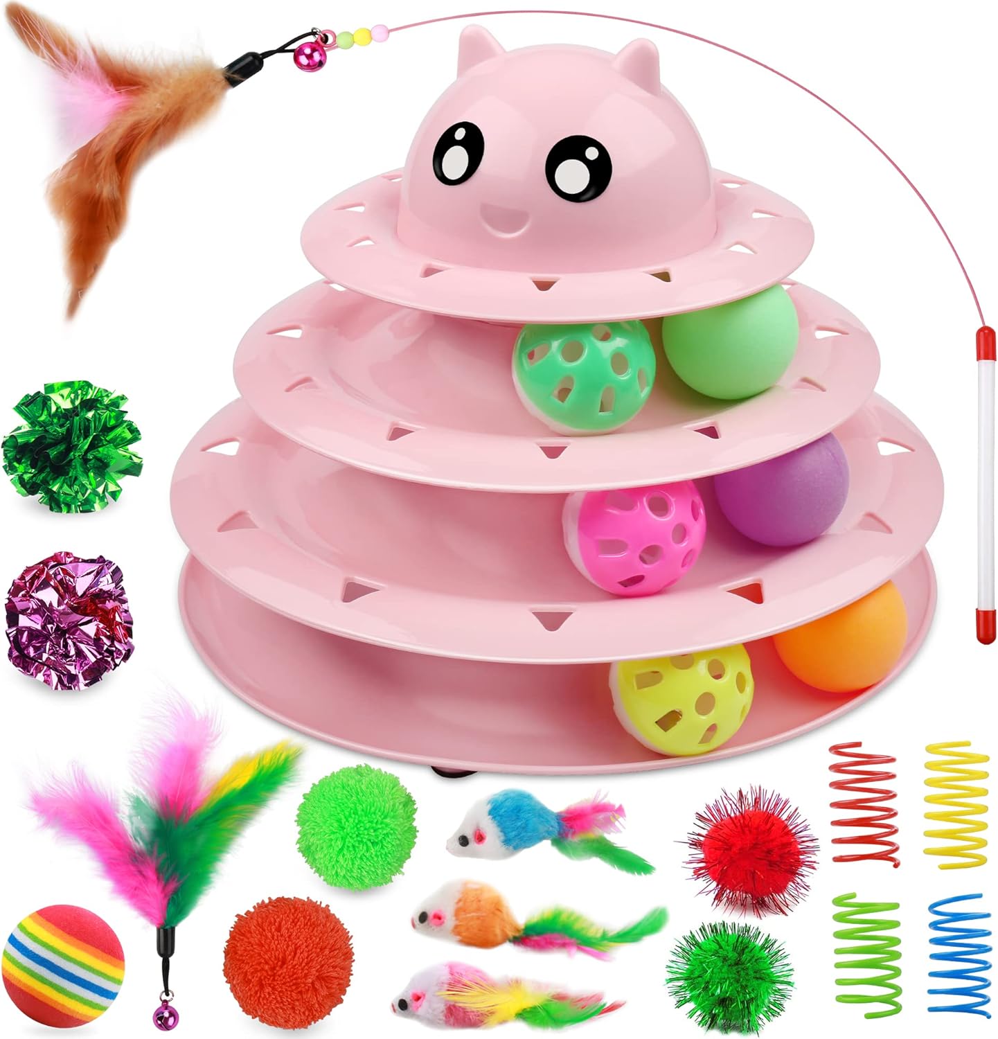 Upsky cat toy roller blue turntable interactive pet hunting chase game