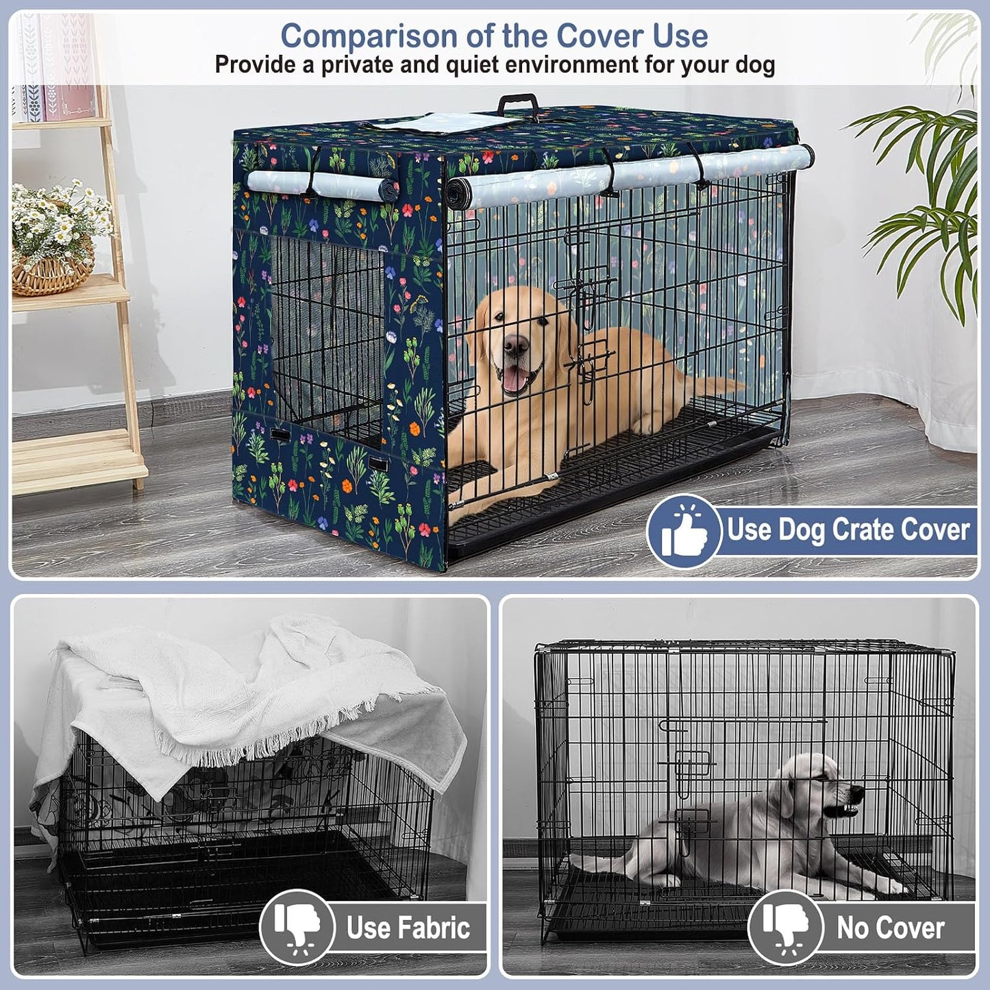 Bienbee windproof dog kennel cover showing double sided zipper closure