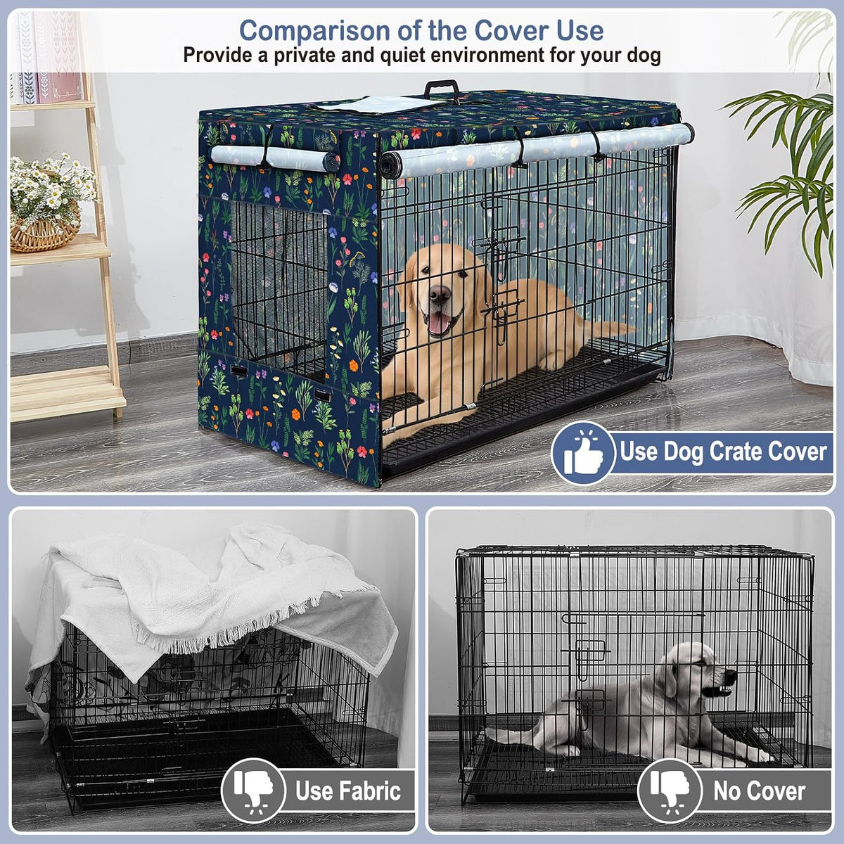 Bienbee windproof dog kennel cover showing double sided zipper closure