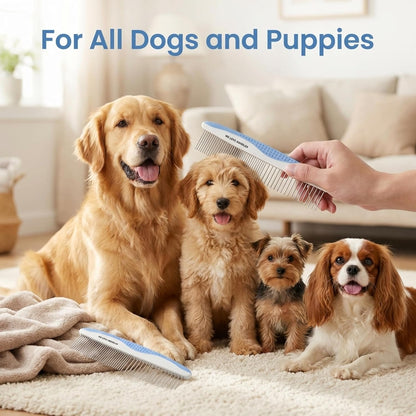 Stainless steel pet grooming tool set for curly hair and double coated dogs