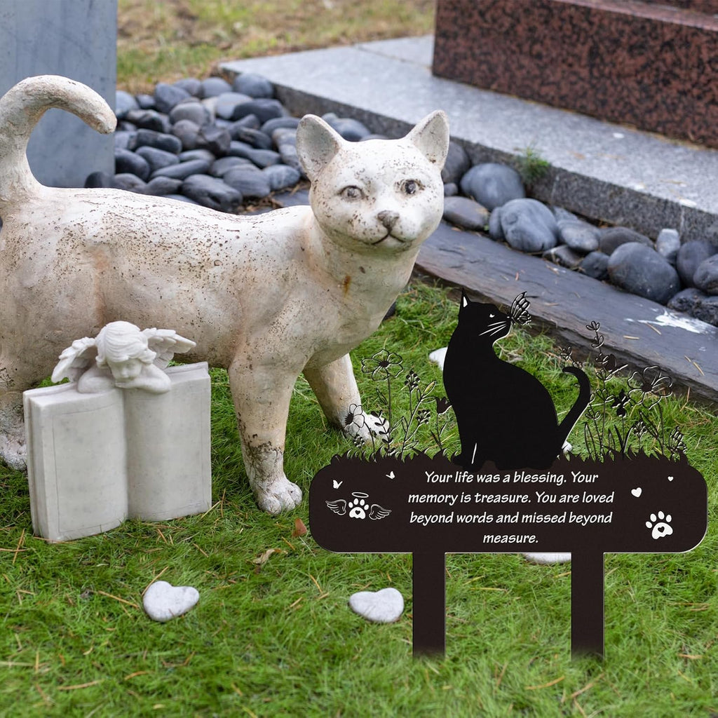 Rngmsi feline loss sympathy gift yard stake dimensions close up