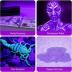 COSOOS compact black light torch with internal battery tray exposed