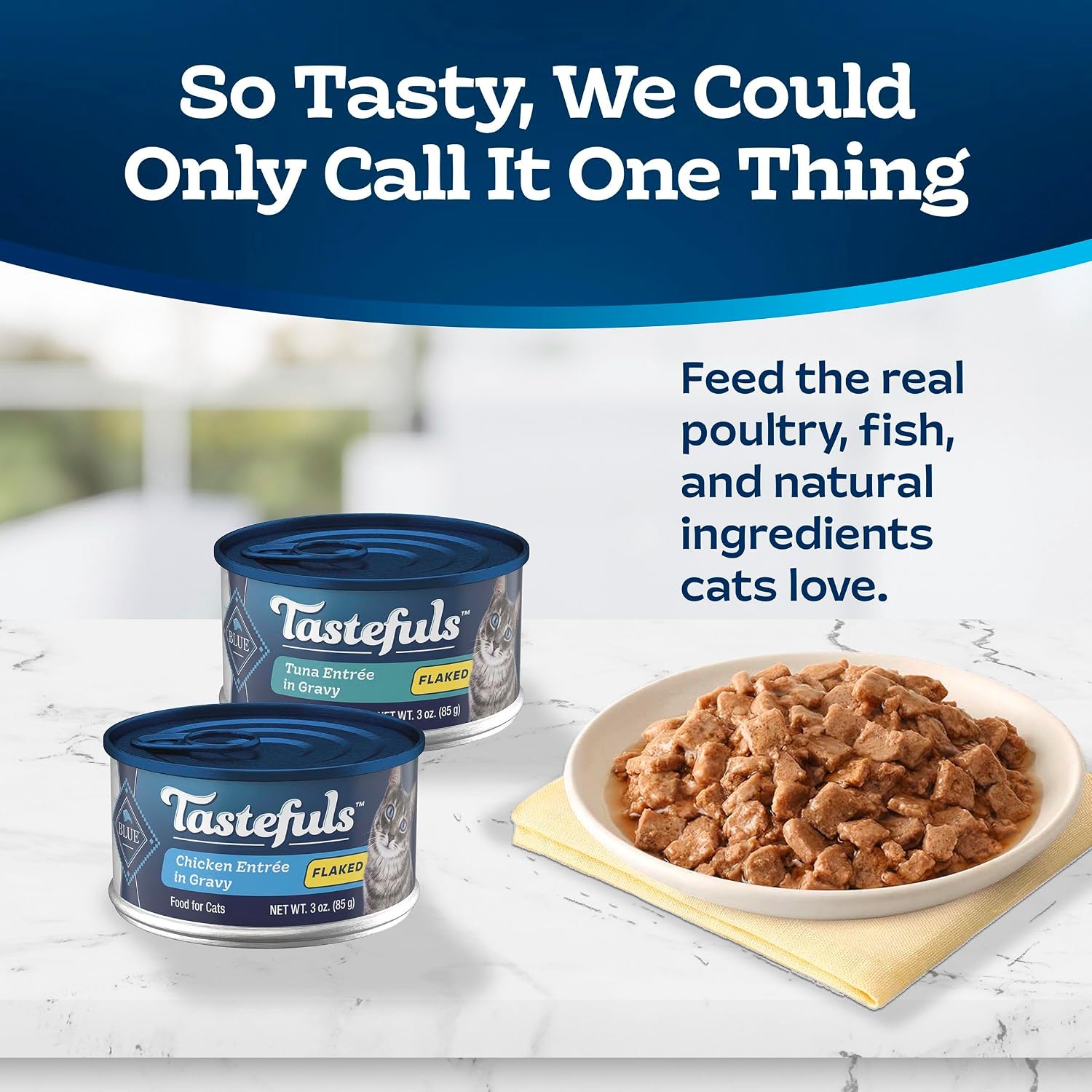 Blue Buffalo Tastefuls Tuna Entree flaked wet cat food texture