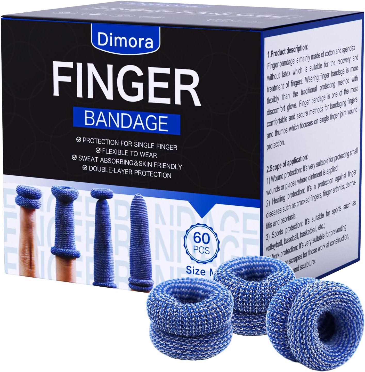 Dimora Finger Cots Pack of 60 front packaging view