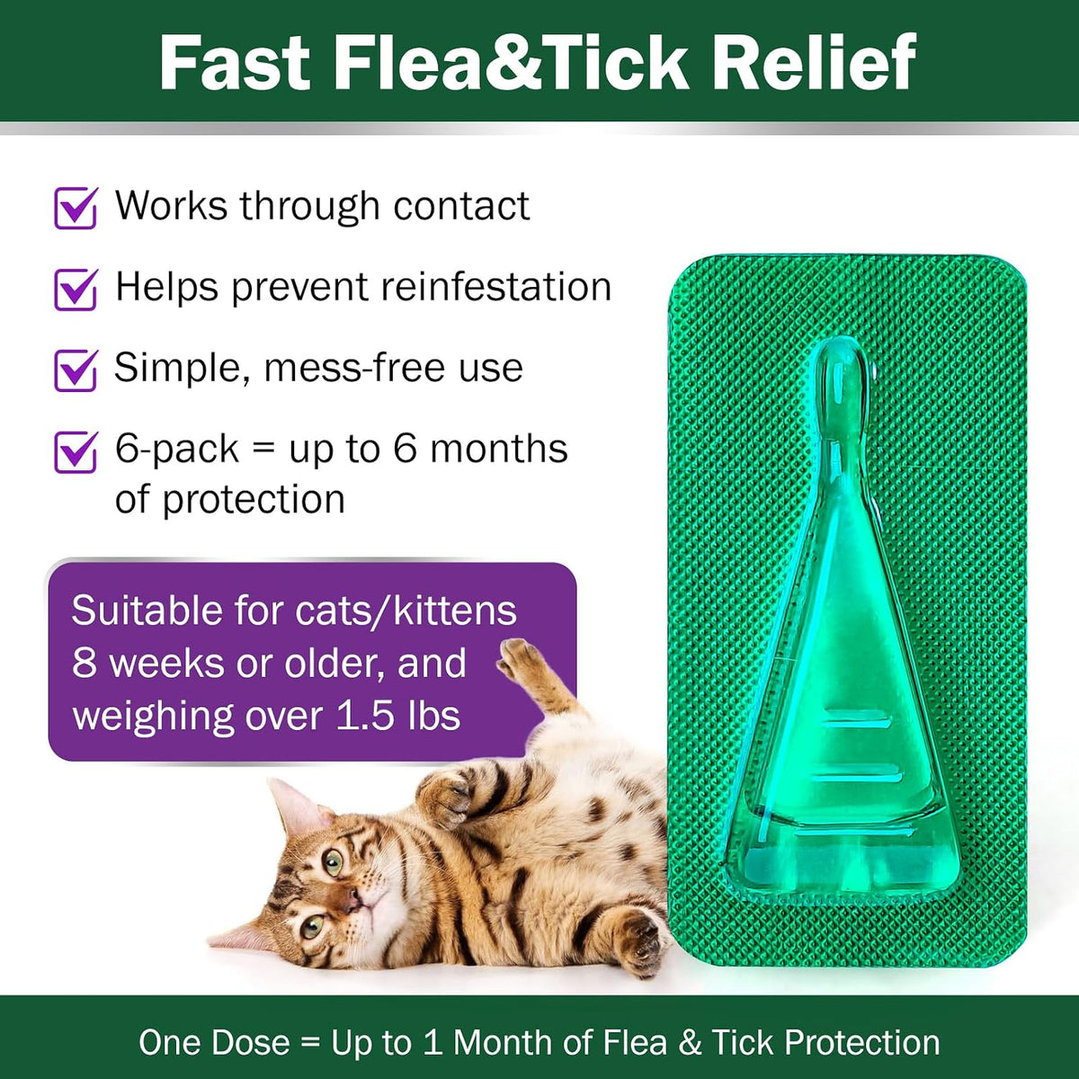 Catego flea control spot on tubes displaying active ingredients list