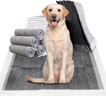 Graphic showing 4 layers of Fhiny charcoal pet pad protection