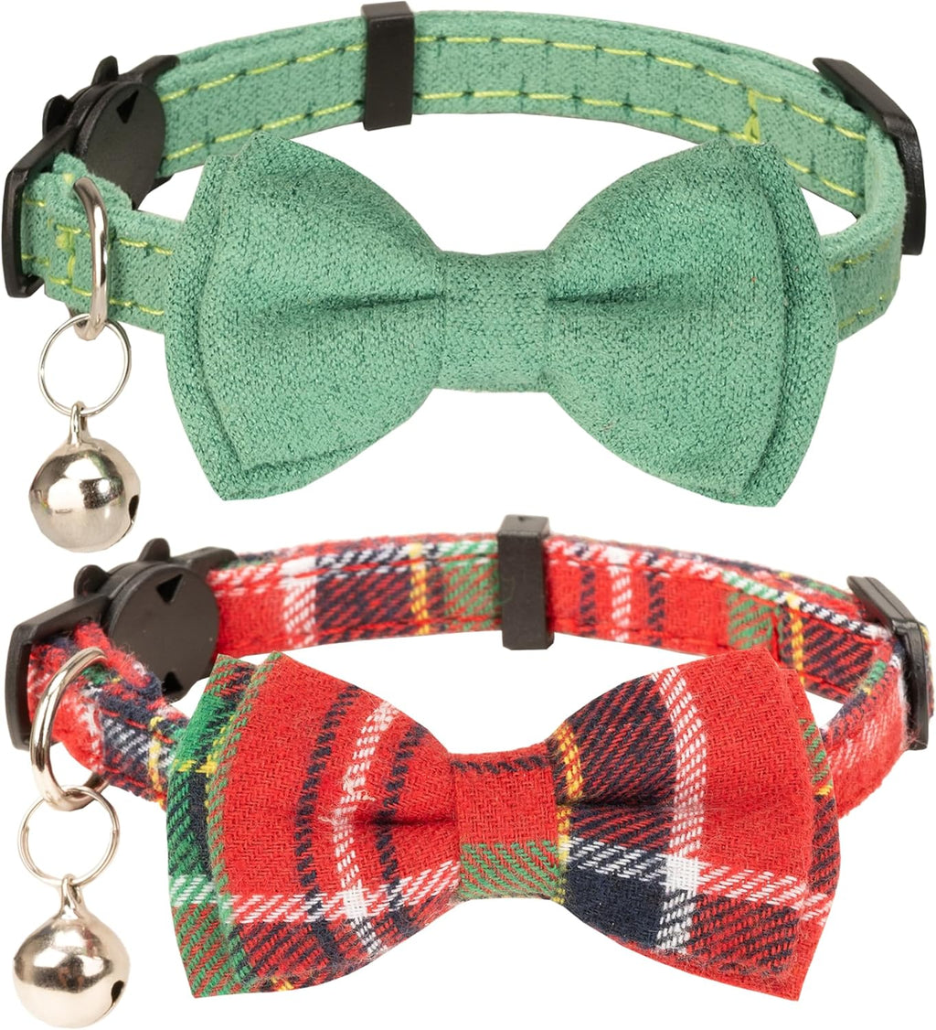 Collar for Cat Pet Breakaway with Bell Bowtie Detachable Bow Adjustable Safety Kitten Puppy Girl Boy 2pcs Flower-Blue & Yellow - Image 10