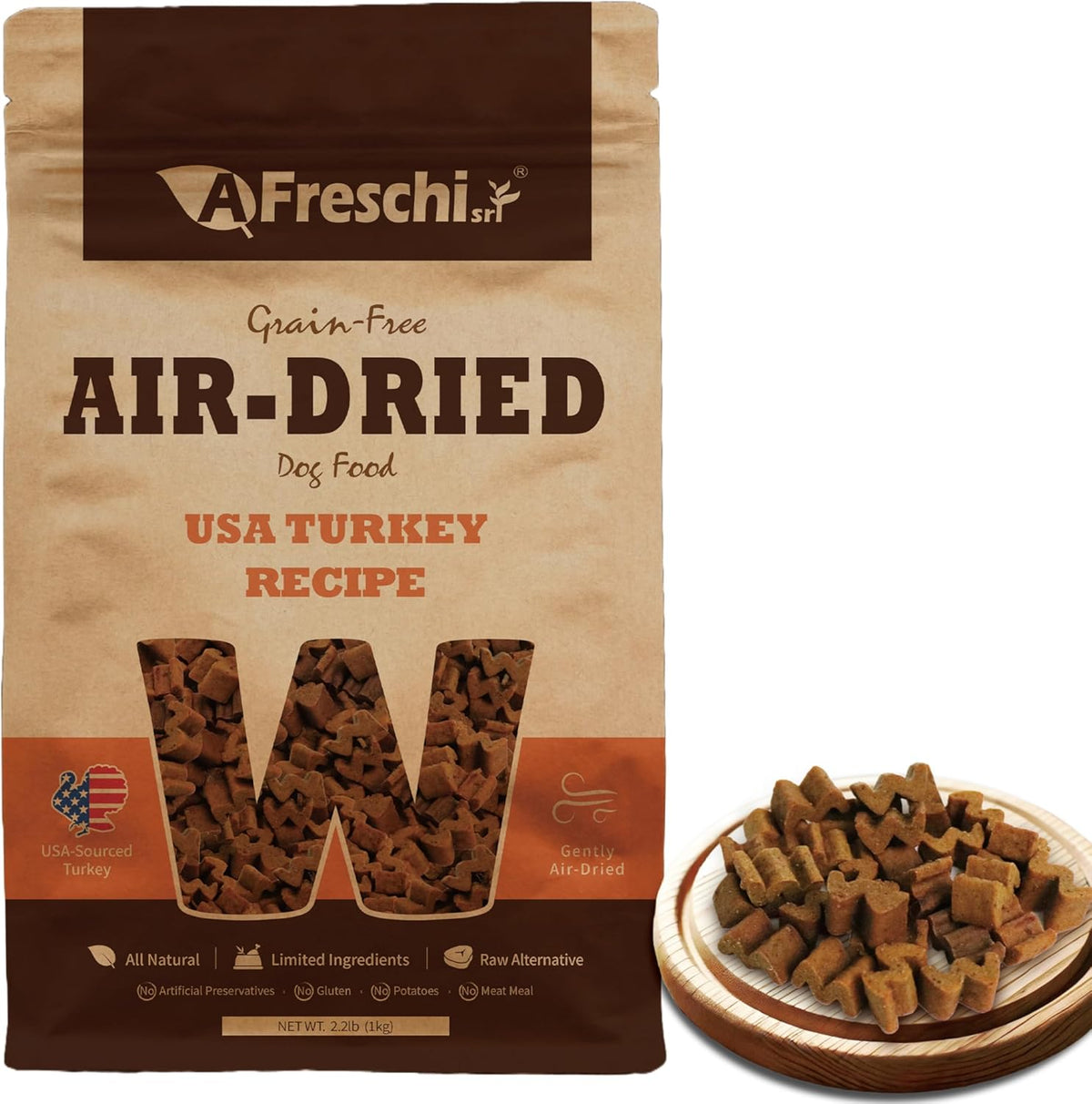 A Freschi srl Air-Dried Puppy & Adult Dog Food - Real Turkey & Salmon Recipe | Grain-Free | High-Protein for Toy, Small & Large Breeds | Ideal for Picky Eaters, 2.2 lb Bag - Image 11