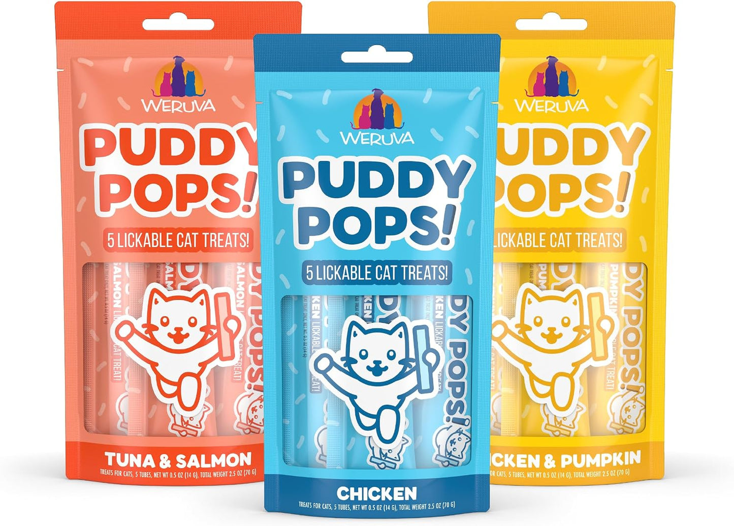 Weruva Puddy Pops, Chicken and Pumpkin Lickable Cat Treats, 0.5oz Tube, Pack of 5 - Image 9
