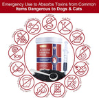 Emergency pet poison antidote activated charcoal powder for cats container