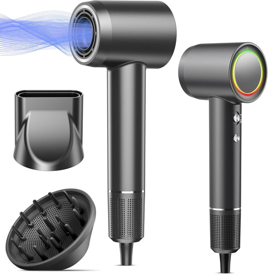 OIMYE high speed ionic hair dryer front view showing sleek professional design