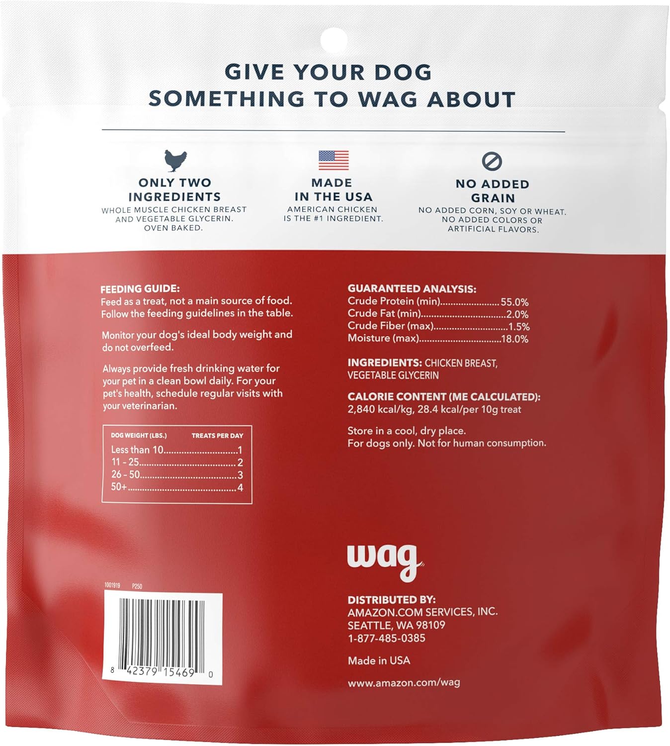 Authentic Wag chicken jerky treats for all dog breeds