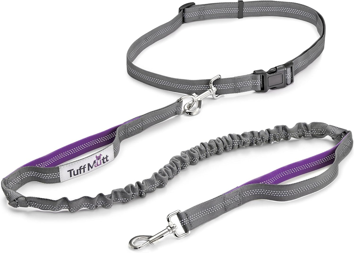 Tuff Mutt Hands-Free Waist Leash for Dog Walking, Running and Hiking, Adjustable Belt with Double Handle, Reflective Bungee Design for Large & Medium Dogs - Image 11