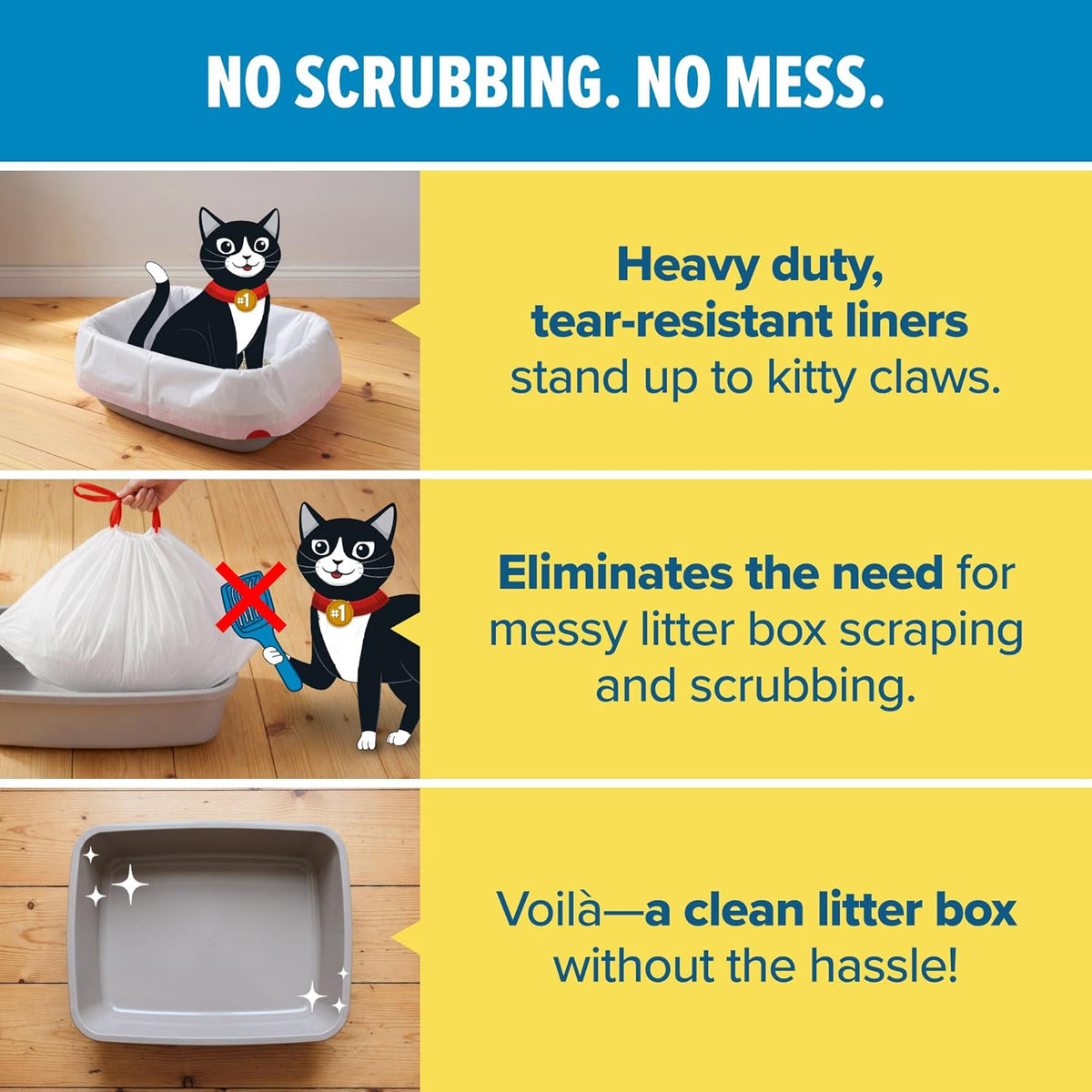 Close up of drawstring feature on Jonny Cat litter liner