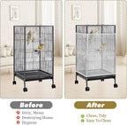 Hpmjz bird cage seed catcher displayed flat showing size