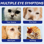 Natural pet eye drop solution for cleaning dog tear stains effectively