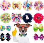 PET SHOW 4pcs Small Dogs Collar Flowers and Bows Charms For Festival Holiday Party Cats Rabbits Slides on Collars Leashes Puppies Medium Dog Collar Attachment - Image 12
