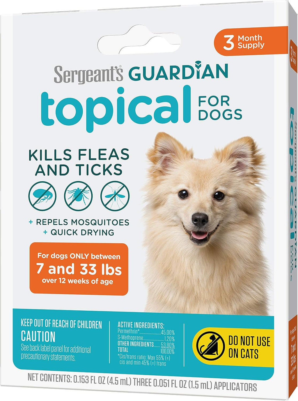 Sergeant's Guardian Flea & Tick Squeeze On for Dogs 7-33 lbs., 3 Count - Image 10