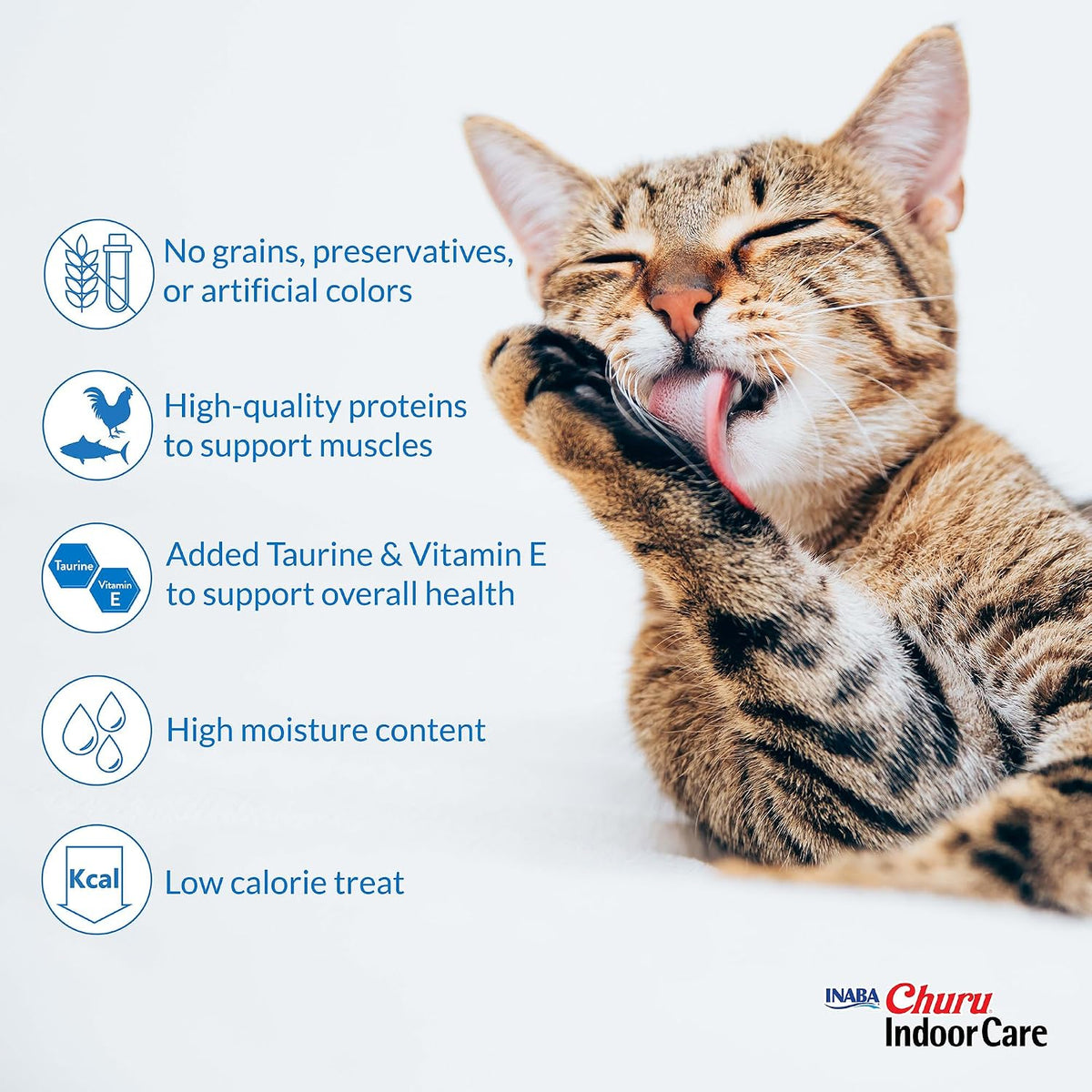 Nutritional information on Inaba Churu hairball control treat box